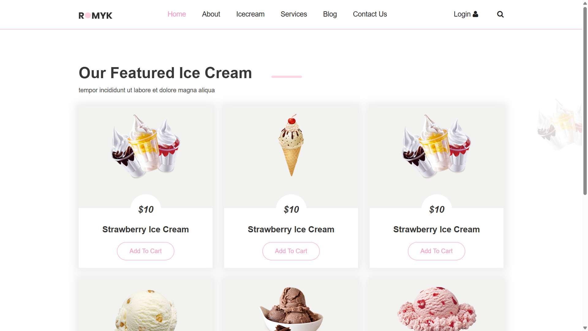 Romyk Website Hover